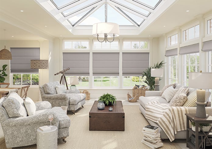 Bruschal (Blackout), Mouse Brown - Motorised Roman Blind - Image 8